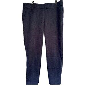 Ann Taylor LOFT Marisa Navy Circle Criss Cross Pattern Career Slacks Pants Sz 14